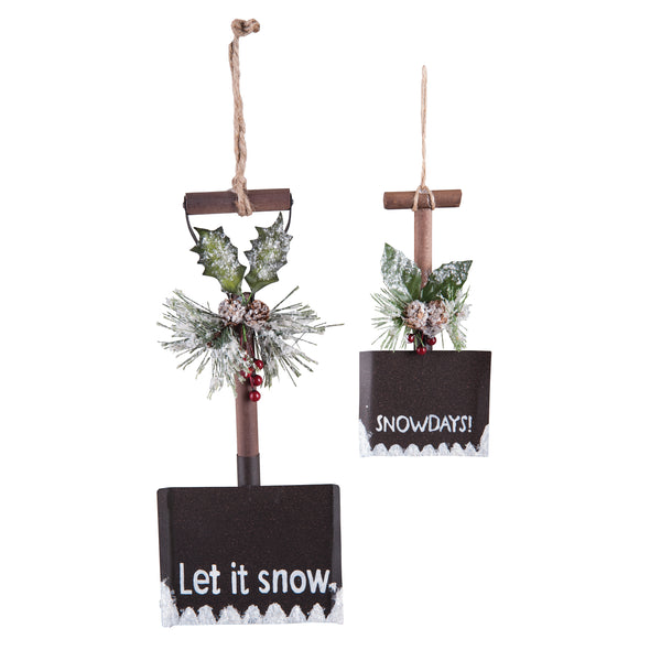 shovel ornament set, let it snow ornament, snowdays ornament