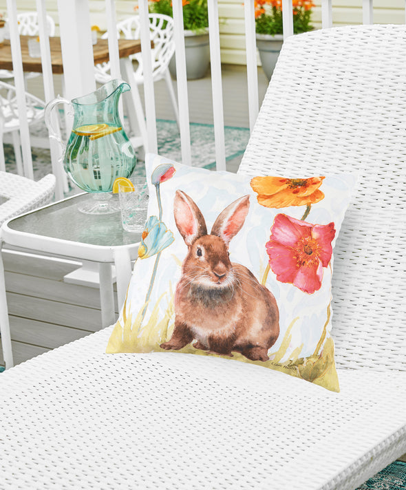 Sitting Easter Bunny Indoor/Outdoor Decorative Pillow