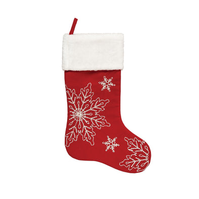 snowy holiday stocking, christmas stocking