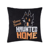 Halloween, Home Sweet Haunted Home, orange and black, decorative pillow