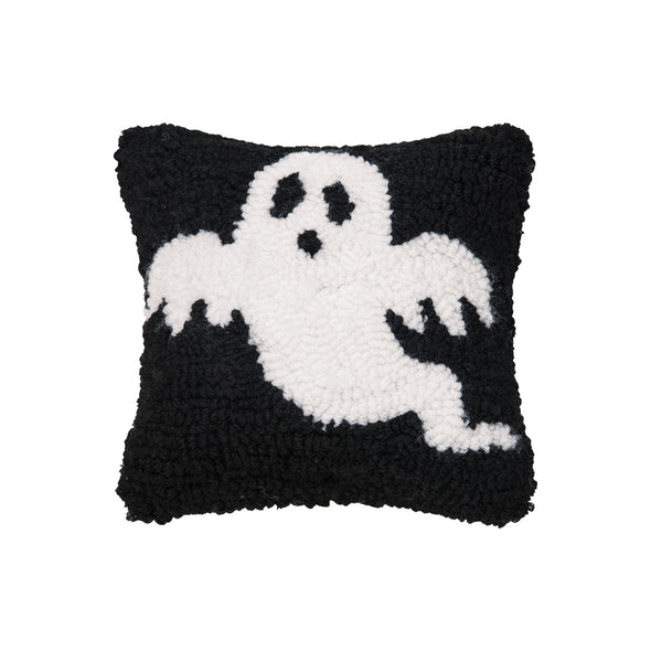 petite spooky ghost hooked pillow