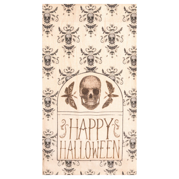 gothic skulls happy halloween printed kitchen towel