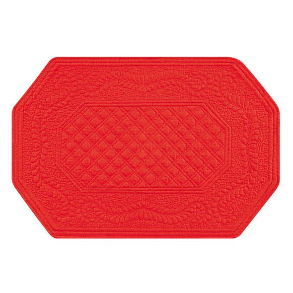 Red Quilted Table Linens, red quilted placemat