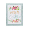 springtime wishes wall art with blue frame