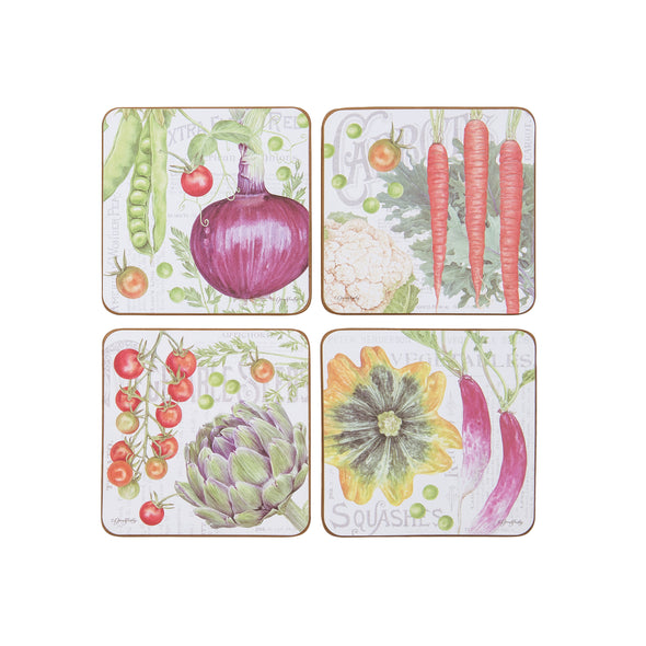 Vegetable Garden Coaster, Set of 4